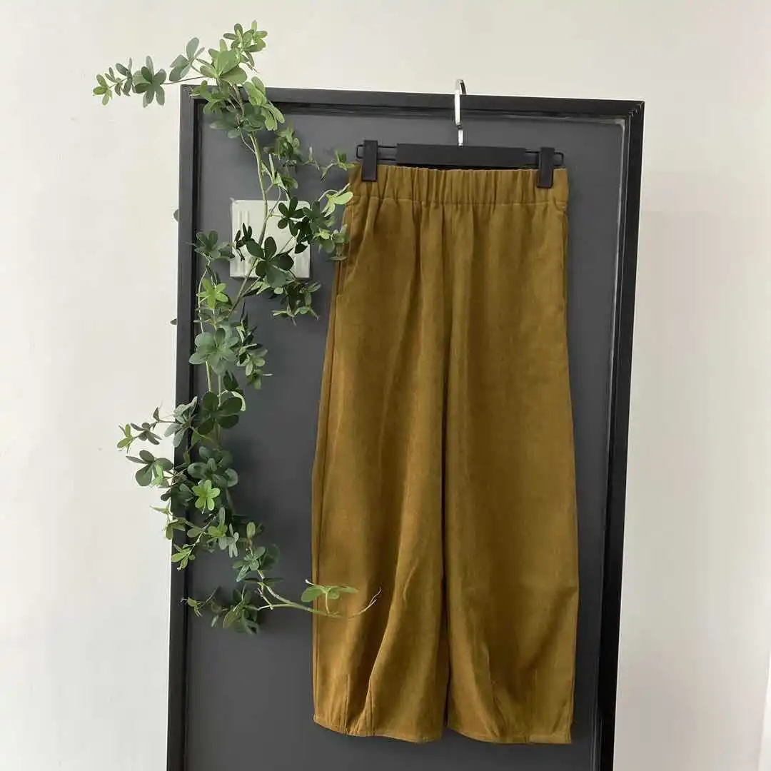 Женские брюки ретро саржа крутые красивые тонкие эластичные талии крупным