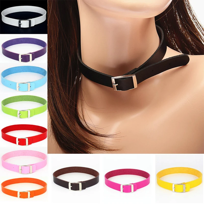 

PU Leather Black Cross Gothic Choker Necklace Women Punk Rock Goth Chocker Bondage Necklaces collar for Women Fashion Jewelry