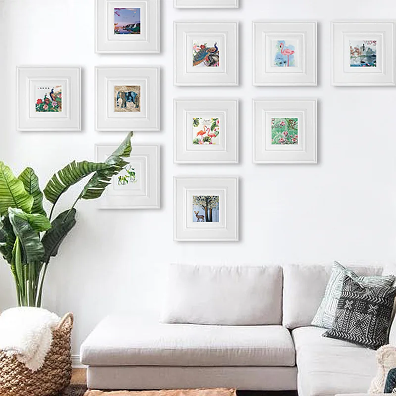 Квадратная декоративная живопись гостиной Ins зеленое растение в скандинавском