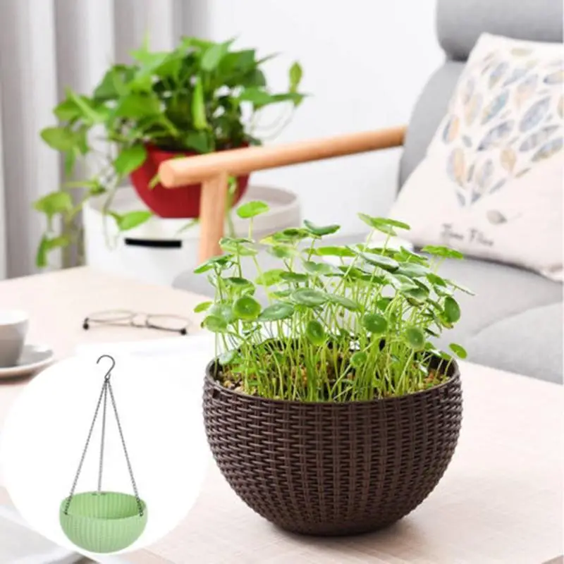 

doniczki ogrodowe i donice Resin Hanging plant Pots Basket Hang Flower Pot Hanger Outdoor Pot Holder Wall Decoration Garden