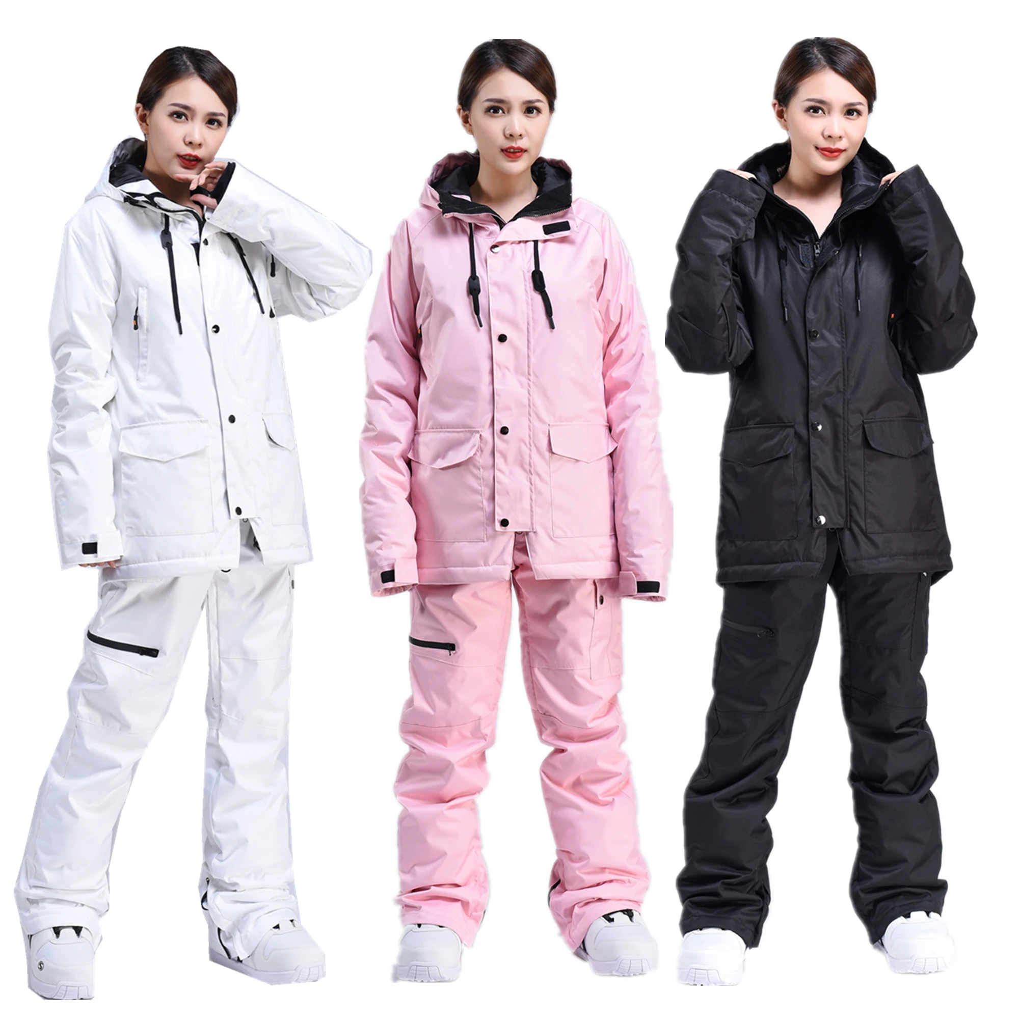 Women Ski Suit Ski Jacket Pants Windproof Waterproof Men Snowboard Suits Winter Sports Warm Breathable Ski Set Mountain Suit