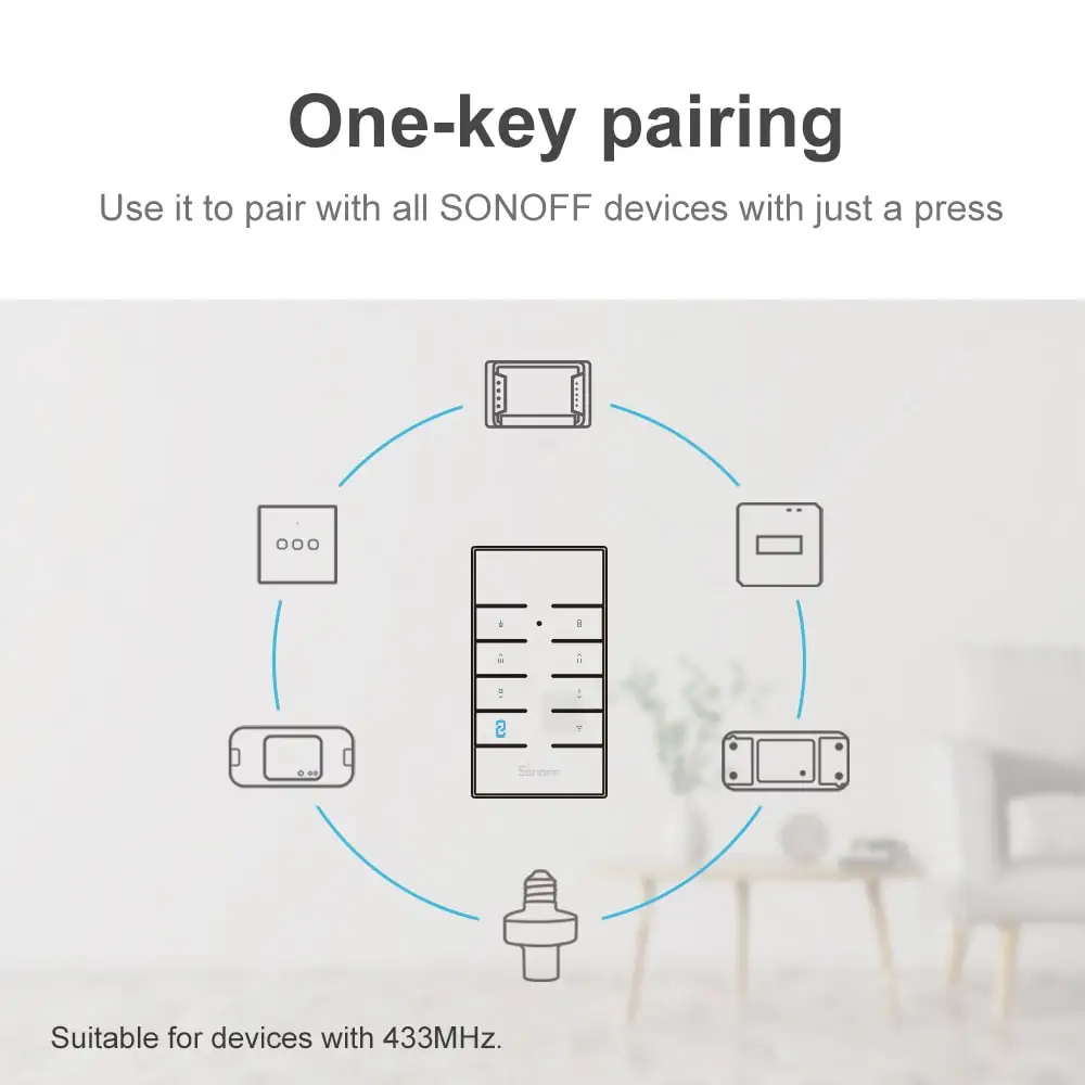 Пульт дистанционного управления SONOFF RM433 на 8 клавиш 433 МГц работает с RF/Slampher R2/4CH