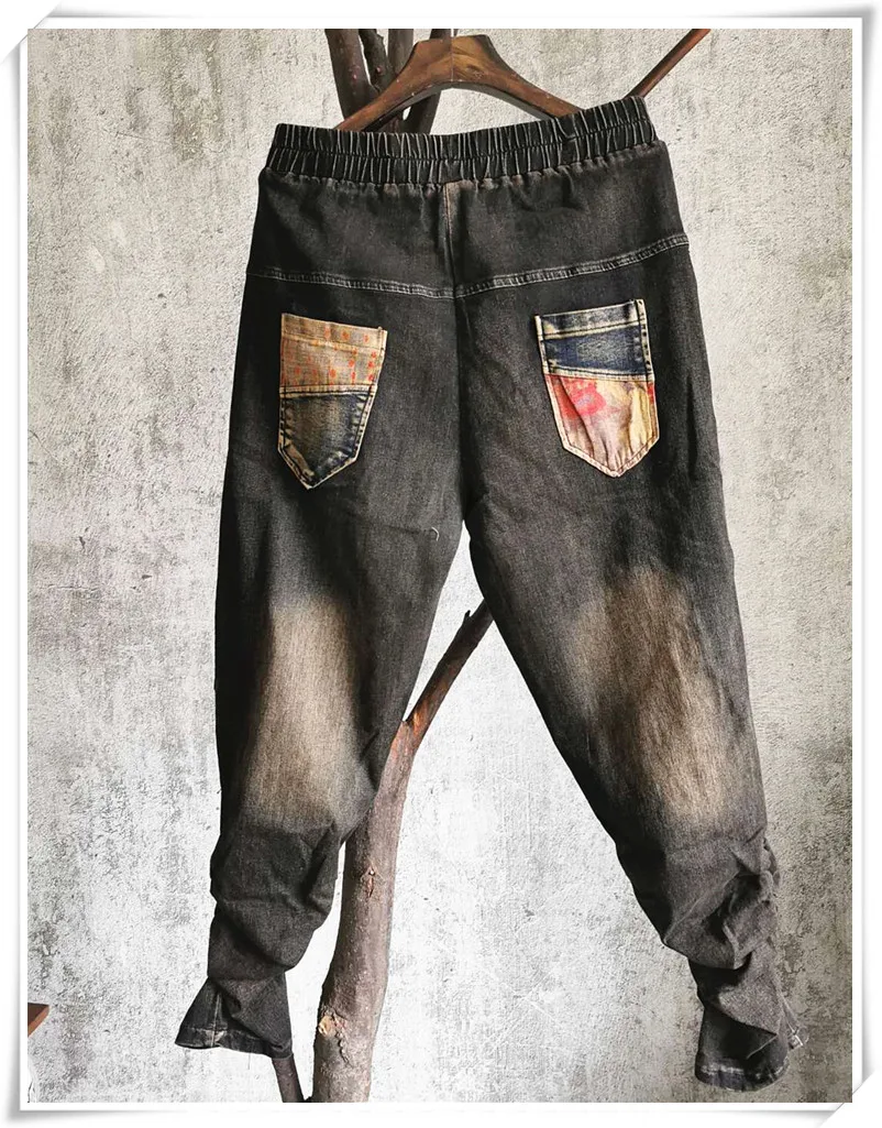 LYUZHE Vintage Spring Fashion Patchwork Women Pants 2021 Zippers Decoration Elastic Waist Pencil Pants Full Length Pants QDY033