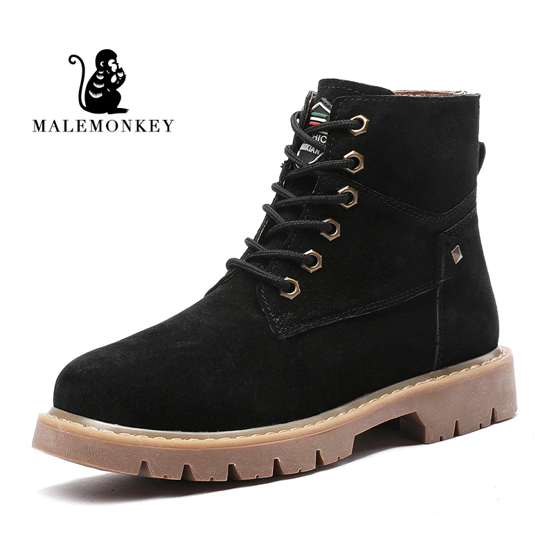 Женские замшевые ботинки на шнуровке коричневые или черные повседневные