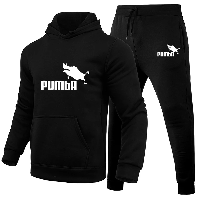 

Men Pumba Hoodie Set Casual Sweatshirts Suit Men's Tracksuit Hooded Set Male Comfortable Set Hoodie+Pants Streetwear Outfits
