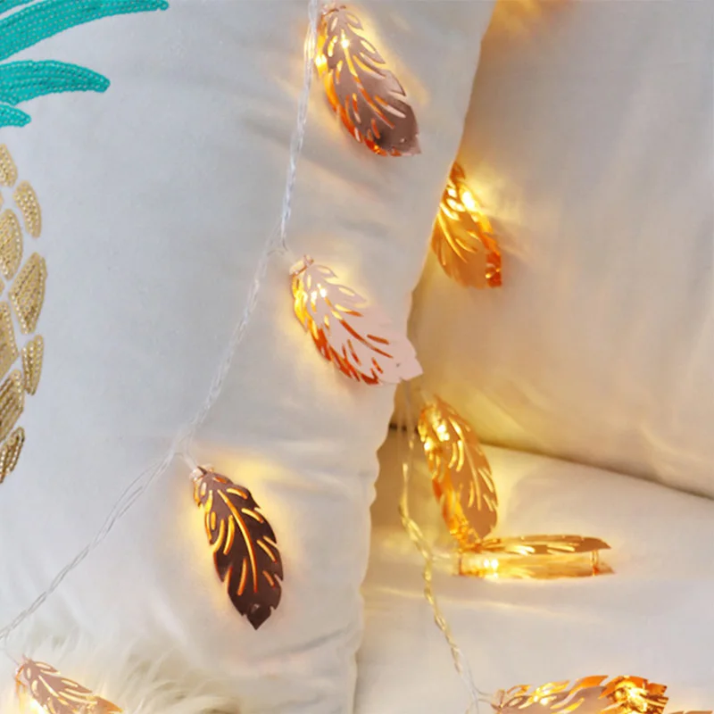 3 м 20LED гирлянда с перьями Рождественская медная проволока Сказочная лампа