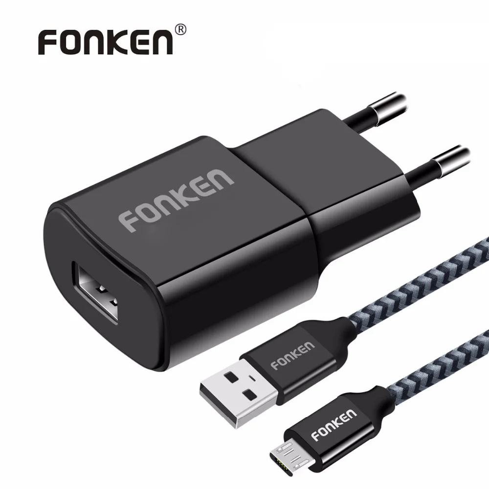 FONKEN USB зарядное устройство Quick Charge 3 0 быстрое QC3.0 QC2.0 18 Вт настенное с кабелем