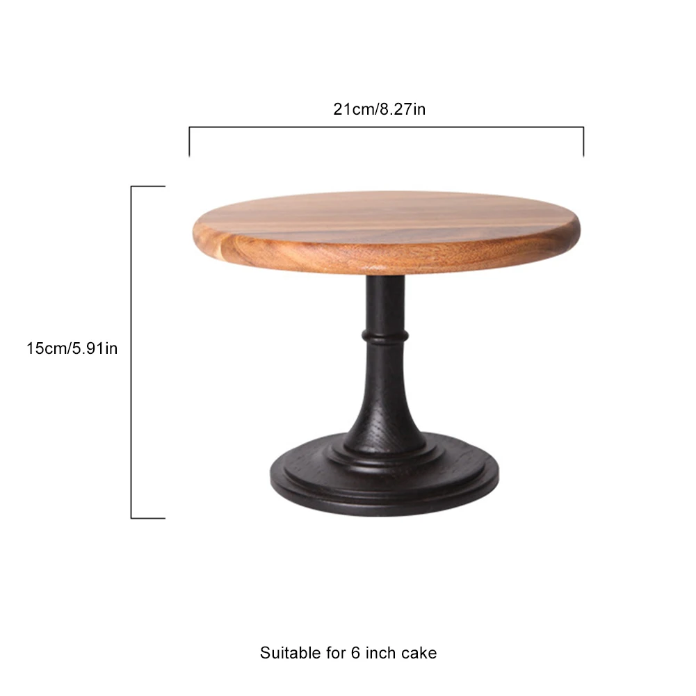 

6Inch Wood Cake Stands Plate Wedding Dessert Tray Cake Stand Snack Shelf Birthday Party Decoration Plate Cake Biscuits Display