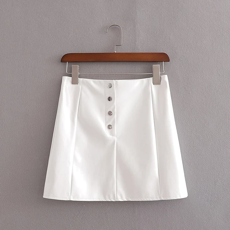 

2020 New Women Backless PU Crop Top Female Tube Top Bra Faux leather High street skirt Two piece set Club wear Sexy INKEO 9T188