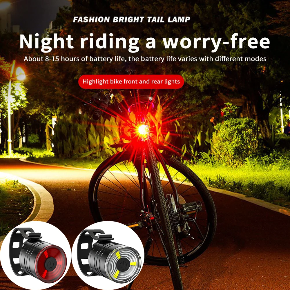 

2022 Waterproof Bicycle Cycling Lights Taillights LED Safety Warning Bicycle Tail Light Bicycle Bike Rear Light Accessories
