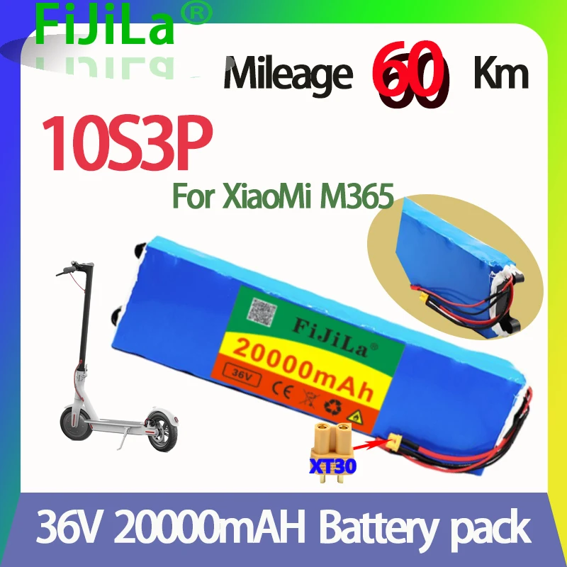 

2021 genuine 36V 20Ah lithium ion battery pack, suitable for Xiaomi Mijia m365 battery pack electric scooter BMS + charger