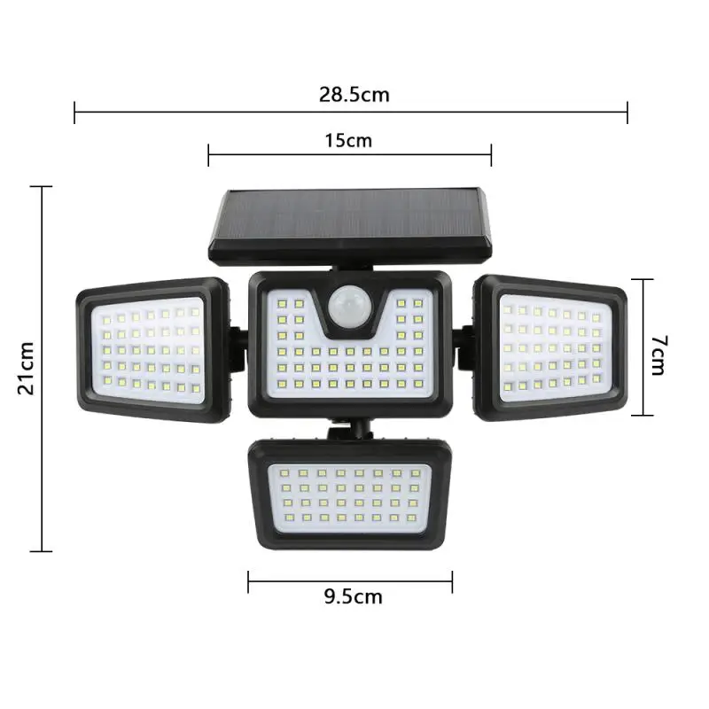 

Solar Light Outdoor Four-head 141LED Human Sensor Wall Lamp IP65 Induction Wall Light For Home Garden Courtyard Street Lighting