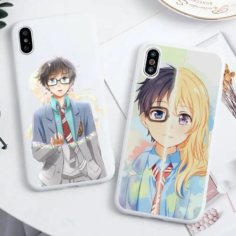 

Japan Anime Your Lie in April Phone Case Candy Color for iPhone 6 6S 7 8 11 12 XS X SE 2020 XR mini pro Plus MAX funda
