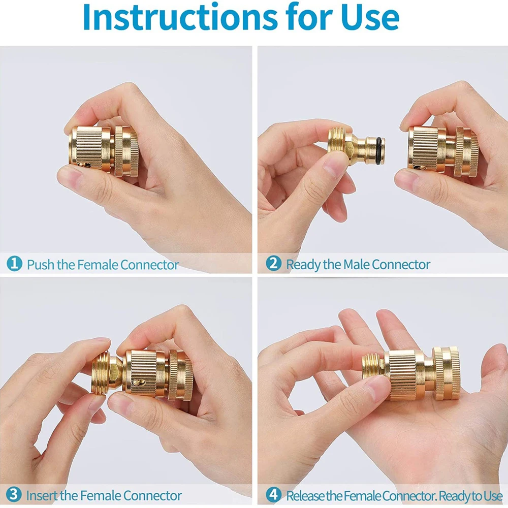 

Ose Quick Connect Hose Fittings Brass Yellow Garden 2Pack Pipe Connector