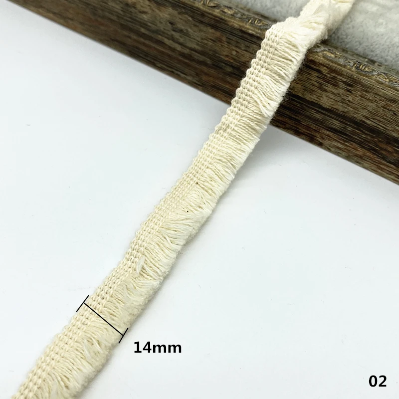 2 ярда хлопковая тесьма Biege лента для шитья кружевная трикотажная ткань