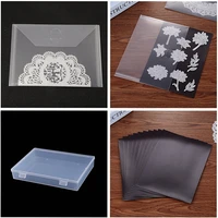 mix 10pcs set transparent portable storage bag match ribber soft magnet sheet and box used to store die stamp stencil card cover
