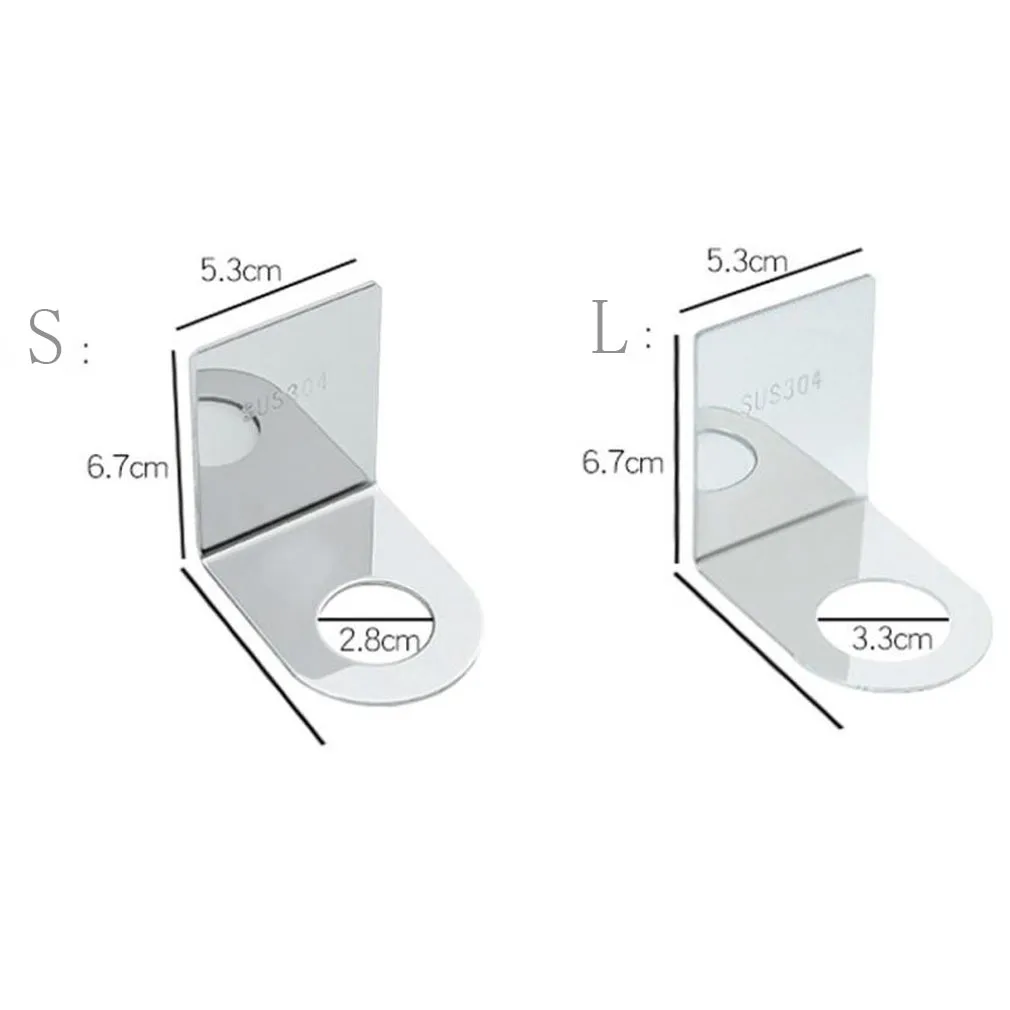 

1pc Stainless Shampoo Holder Wall Mounted Shower Bottle Hanger Storage Rack for Bathroom Free Punching