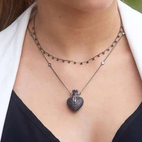 hibride new fashion heart shape pendant necklace for women gold color link chain pendant jewelry wedding accessories bijouxn 708