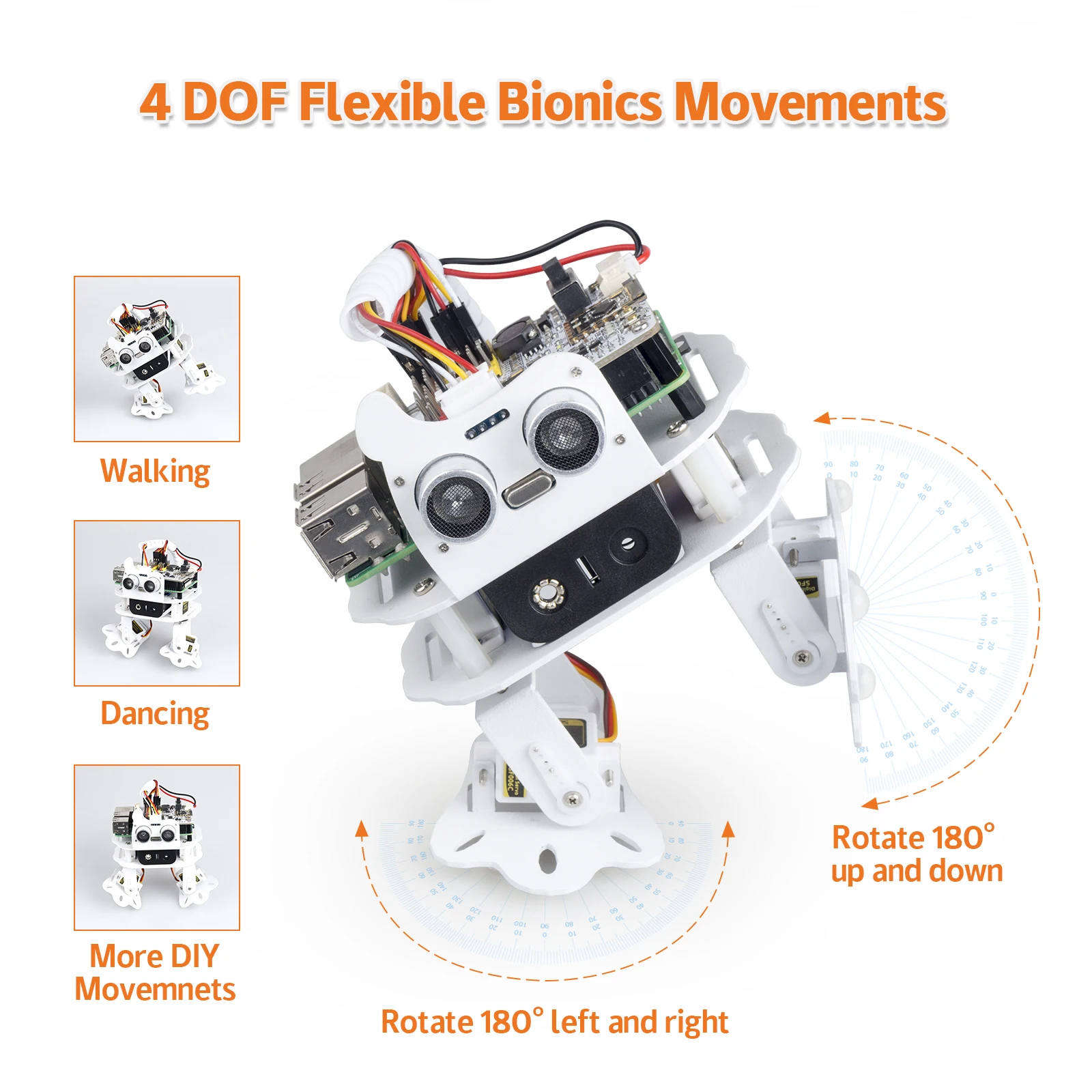 SunFounder PiSloth AI программируемый набор роботов для Raspberry Pi танцев избегания