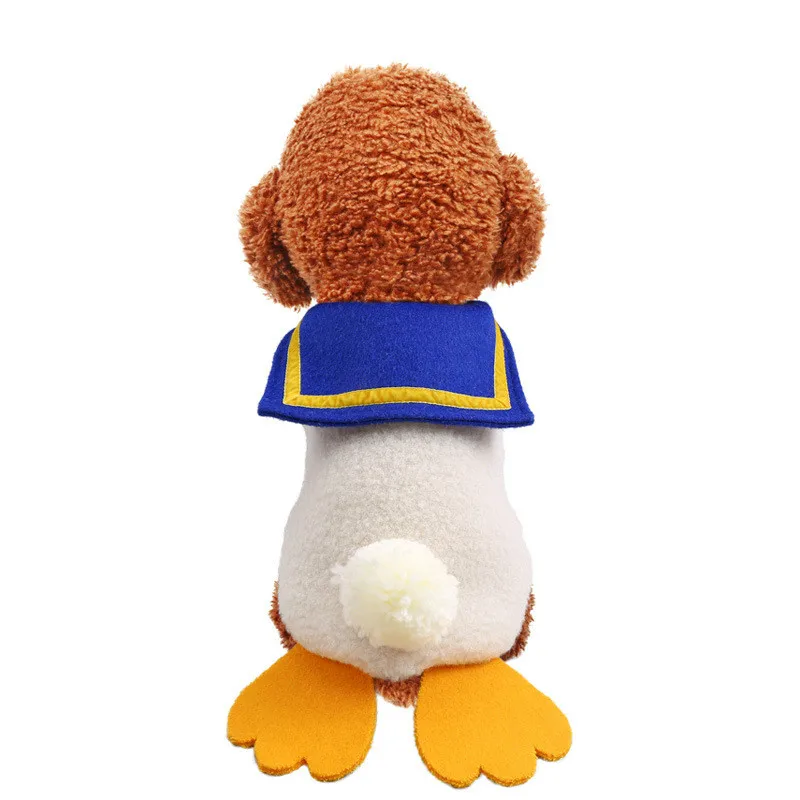 

Fashion Dog Costume Autumn Winter Warm Rainbow Pet Clothes Cat Clothing Big Fat Duck Hoodies Waistcoat For Small Dogs Puppy