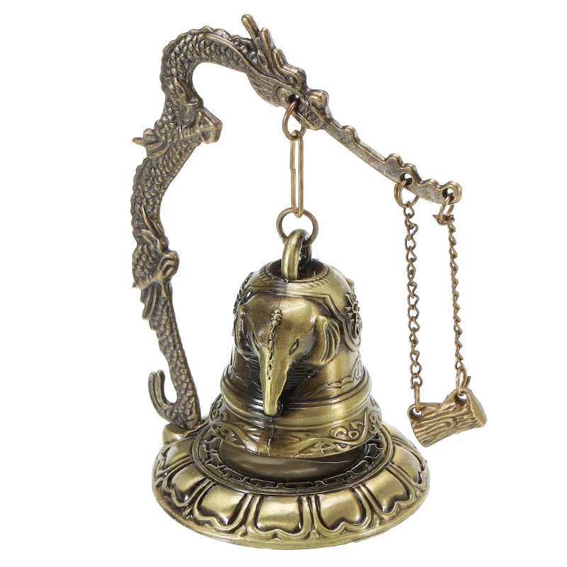 Грагон слон лотос карп Гуаньинь Феникс колокольчик часы резная статуя лотоса