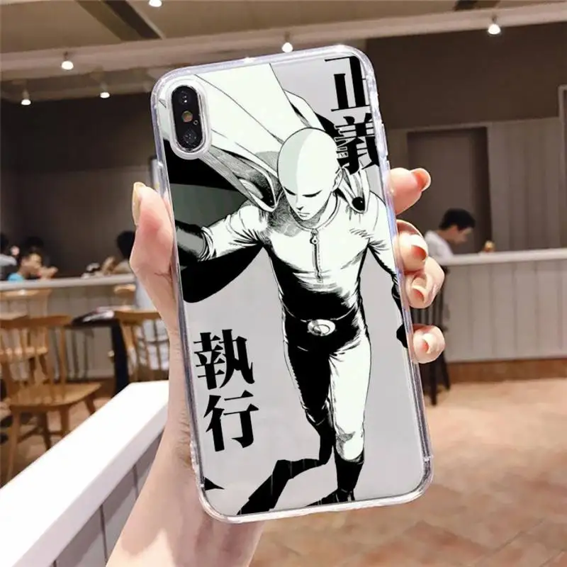

Anime One Punch Man Phone Cases Transparent soft For iphone 5 5s 5c se 6 6s 7 8 11 12 plus mini x xs xr pro max