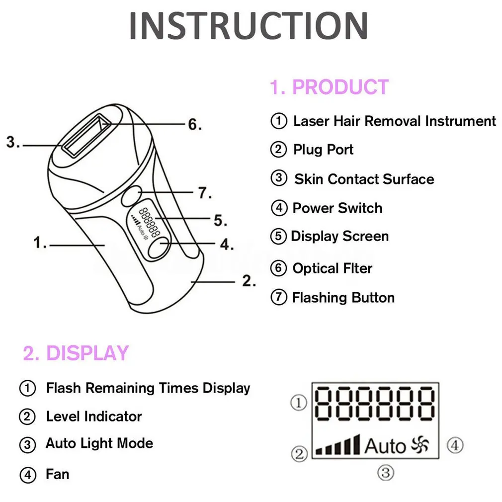 

999999 Flashes Electric Painless Unisex IPL Laser Hair Removal Permanent Photon Laser Epilator Armpit