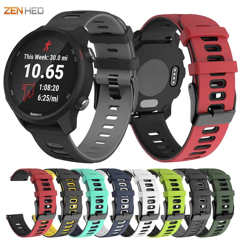 Спортивный силиконовый ремешок 20 мм для смарт часов Garmin Forerunner 245 245M 645 Samsung Galaxy Watch