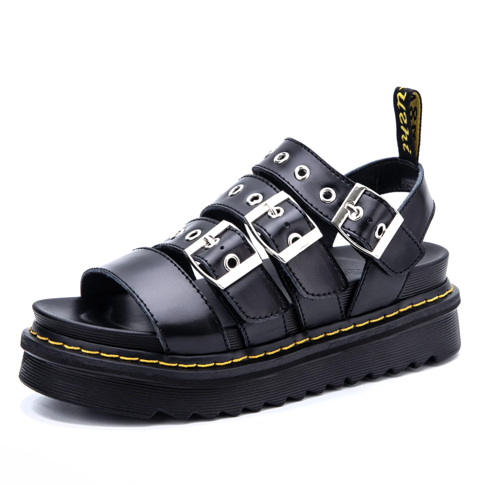 

New Platform Fashion Casual Sandals Female Wild Student Small Fresh Roman Casual Retro Buckle Open-toed Martin Beach Shoes Women