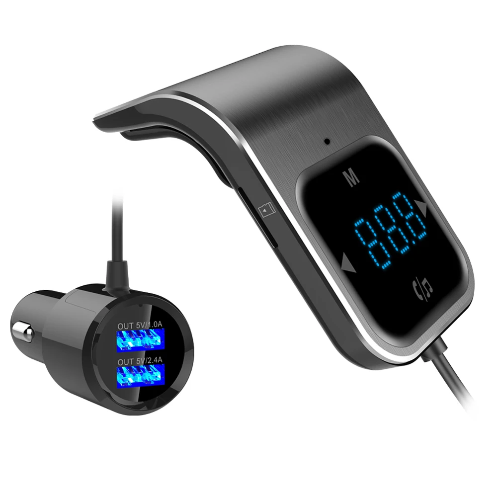 Fm-передатчик Bluetooth автомобильный беспроводной радио адаптер AUX MP3-плеер Автомобильное зарядное устройство прикуриватель двойной usbс ручной свободные говорящие