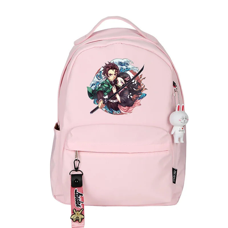 Pink1 Demon Slayer Kimetsu no Yaiba, реквизит для косплея, рюкзак Nezuko, Большой Вместительный ранец, дорожная уличная сумка Kamado Tanjirou - Цвет: Pink1