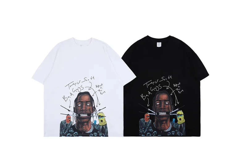 

Oversize Travis Scott Highest In The Room cactus jack Astroworld T-shirt Men Women high quality T-shirts Streetwear Tops Tee