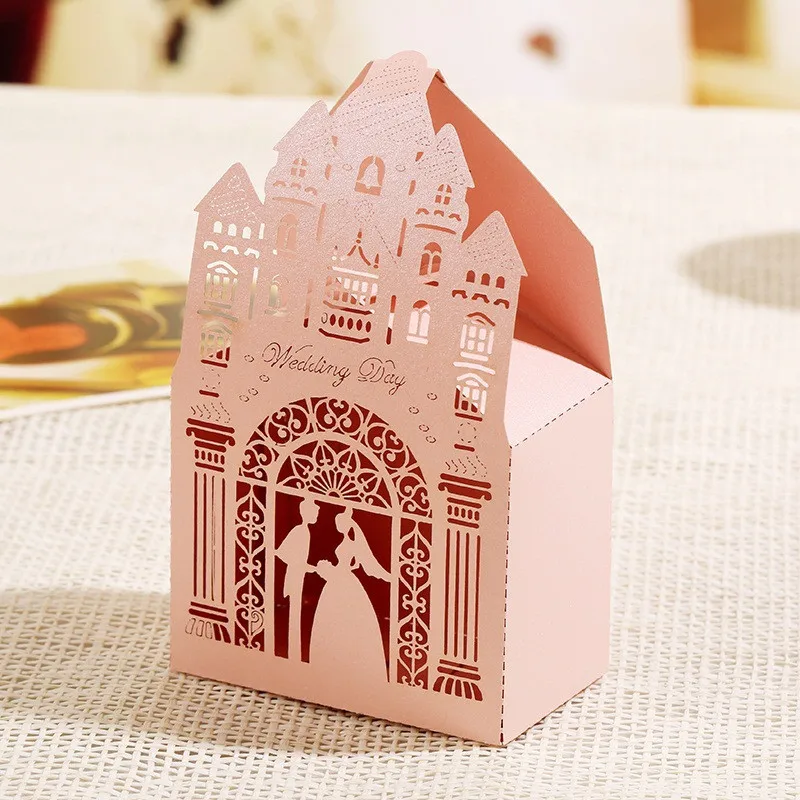 50 шт. Романтический Замок Свадебные подарки коробки для конфет подарочная