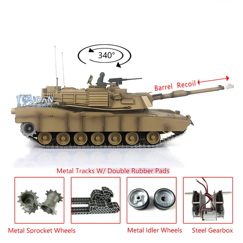 Heng Long 1/16 TK7.0 отдача ствола M1A2 Abrams RTR RC Танк 3918 металлические треки Резина TH17799 |