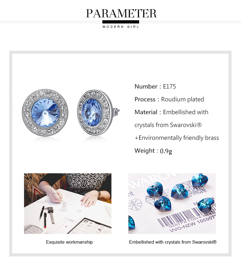 BOSCEN серьги, украшенные кристаллами Swarovski, для женщин, девочек, подарок на день рождения, красочные круглые, хорошее ювелирное изделие, корейский стиль