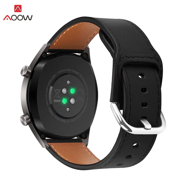 Браслет из натуральной кожи для huawei Watch GT Active 46 мм ремень с металлической пряжкой 22 мм ремешок для samsung gear S3 Honor Magic