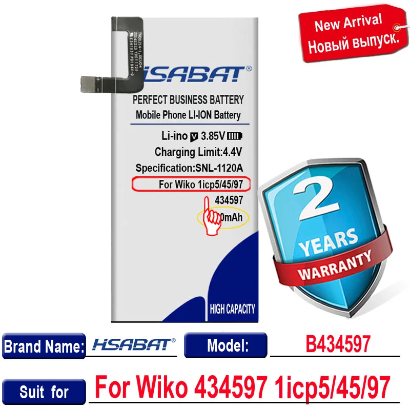 HSABAT 434597 3900mAh Battery for Wiko 1icp5/45/97 Batteries | Мобильные телефоны и аксессуары