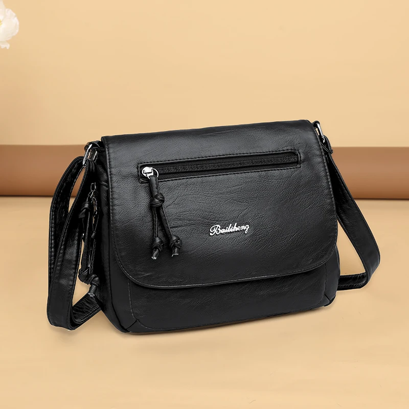 

Модные Универсальные Сумки-мессенджеры для женщин, качественная мягкая кожаная сумка на плечо, брендовая дизайнерская сумка через плечо, ж...