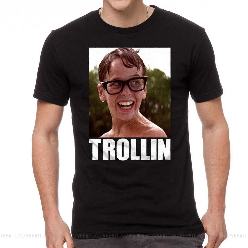 

Мужская Черная хлопковая Футболка The Sandlot Trollin Squint Graphic, новинка, забавная футболка