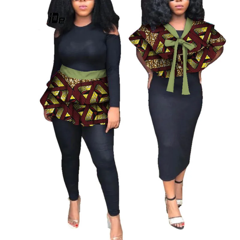 

African Dresses Women Decoration Clothes Wax Cotton Buttons Nailed Irregular Stitch Wide Belt Lady Fashion Tide Plus Size WYB660