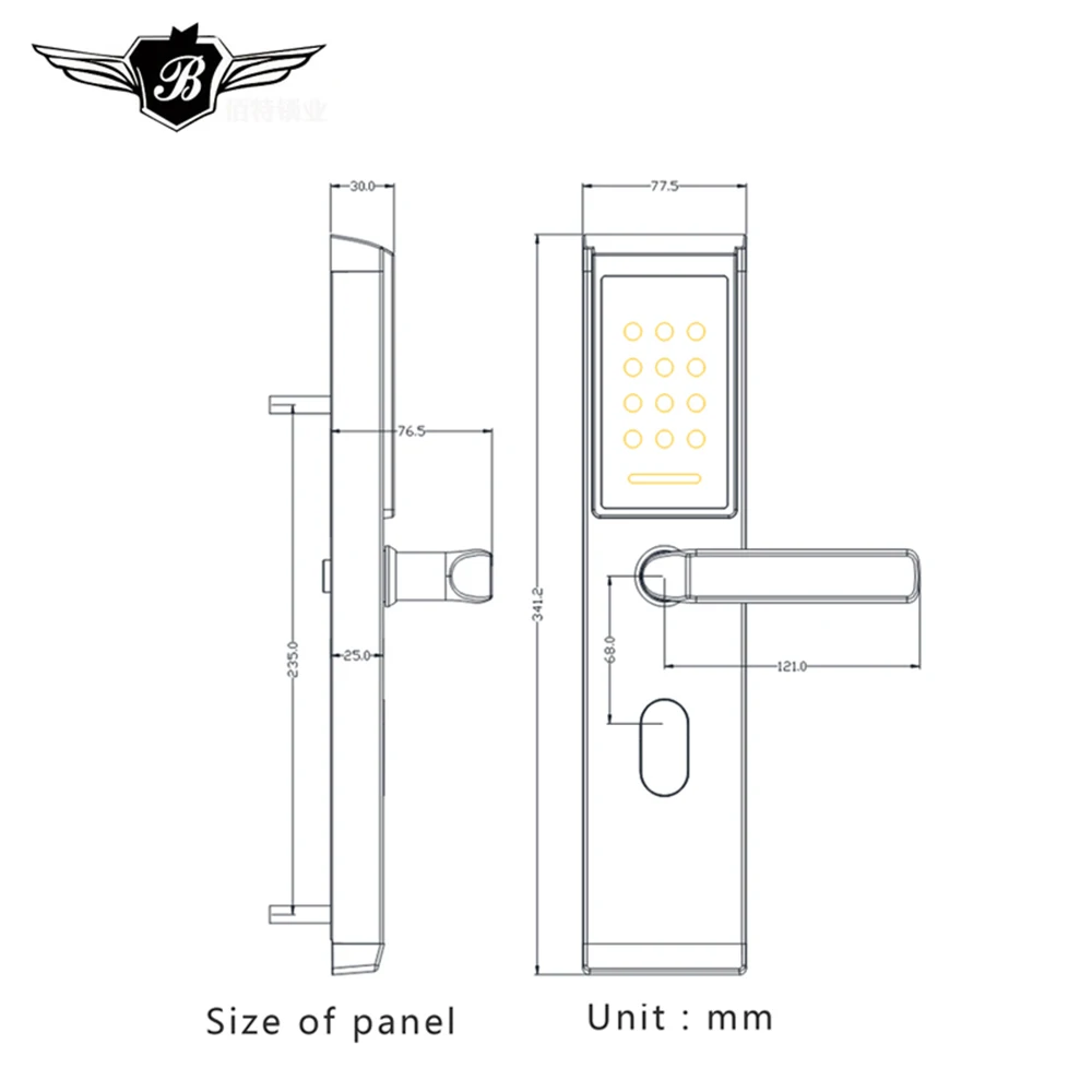 Электрический интеллектуальный цифровой безключевой Замок Безопасности Mifare