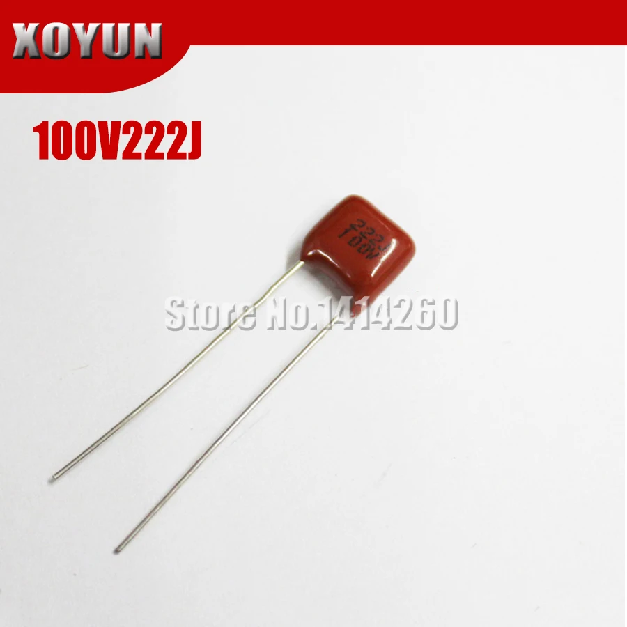 10 шт./лот 100V222J шаг 5 мм 222J 100V CBB полипропиленовый пленочный