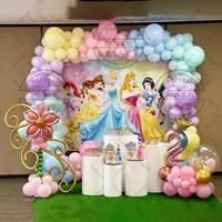 182pcs disney princess foil balloons 32 number 1 9 garland arch kit latex balloon for birthday baby shower party decors gifts