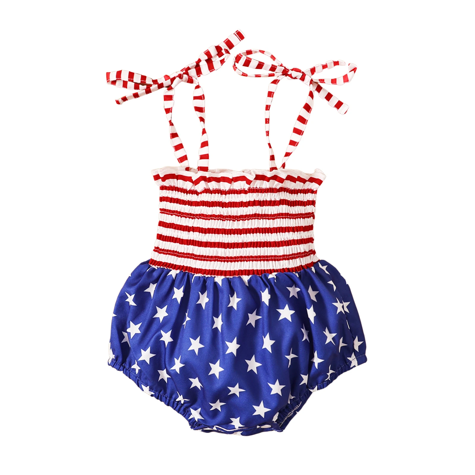 

Infant Sleeveless Romper Print Summer Clothing Adjustable Shoulder Straps 0-18 Months Skin-Friendly And Comfortable Cute