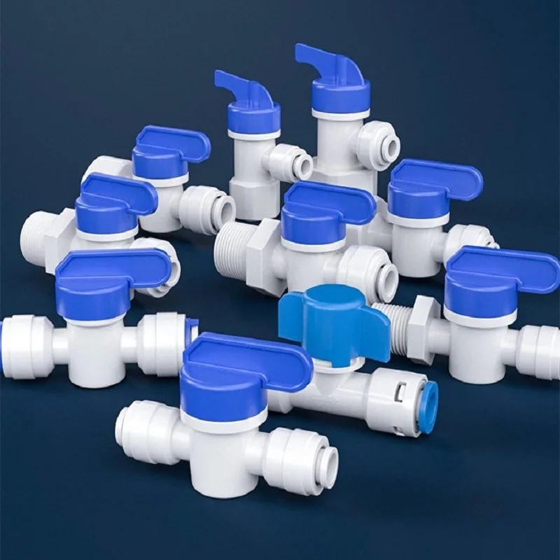 

Water Purifier Ball Valve RO Straight 1/4" 3/8" 1/2'' OD Hose Quick Connection Pipe Fittings Plastic Reveser Osmosis Accessory