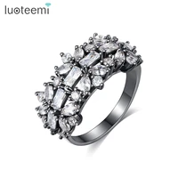 luoteemi wholesale flower open ring for women party dating with luxury aaa cz resizable ring fashion jewelry bijoux femme gift