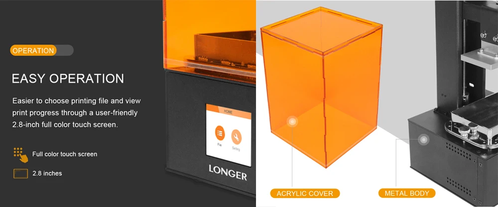 LONGER Orange10 3d принтер доступный SLA 3D печать умная поддержка быстрая нарезка УФ свет отверждения легко работать входной уровень