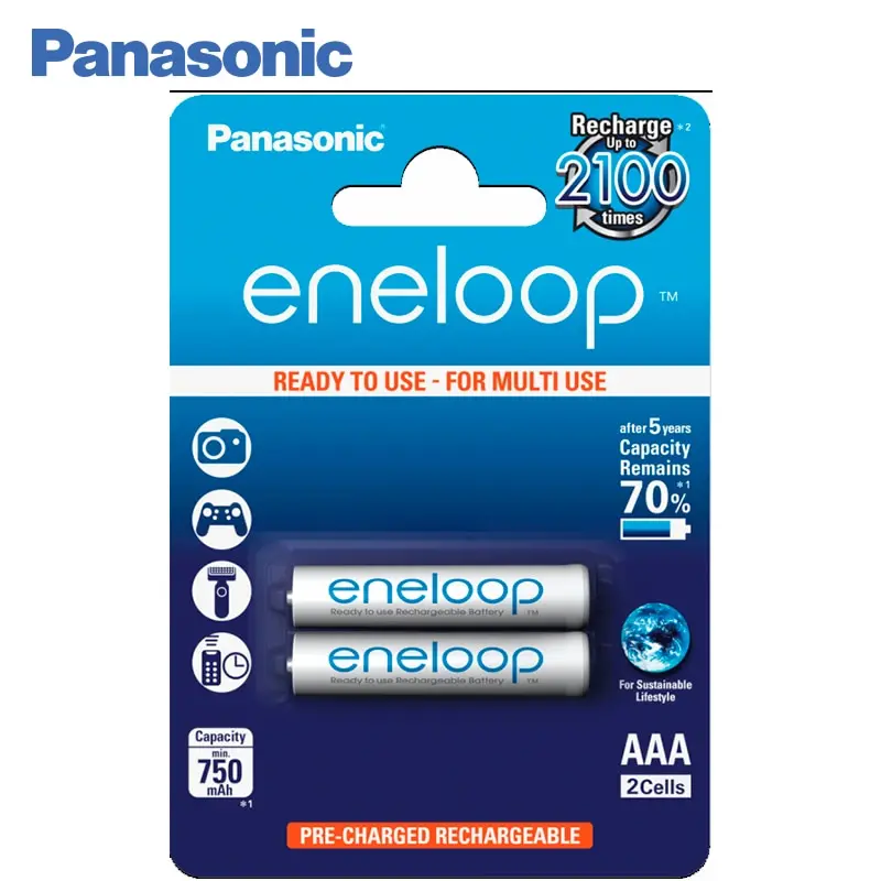 Аккумулятор Panasonic R03 eneloop BK 4MCCE/2BE 750 мАч AAA 2шт.|rechargeable battery|aaa rechargeable batteryrechargeable battery aaa