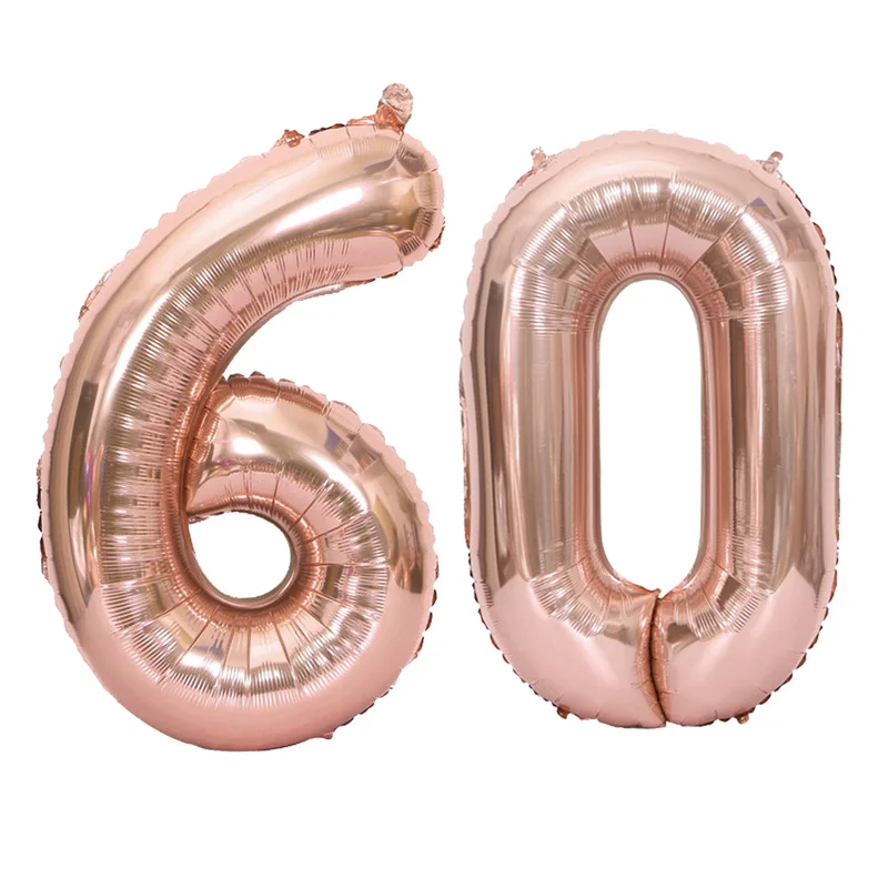 60 balloon 32 дюймов 5 цветов воздушный шар баннер 18 21 30 40 50 60 день рождения украшение для взрослых день рождения письмо номер Фольга Воздушный шар Globos мяч - Цвет: 60 balloon