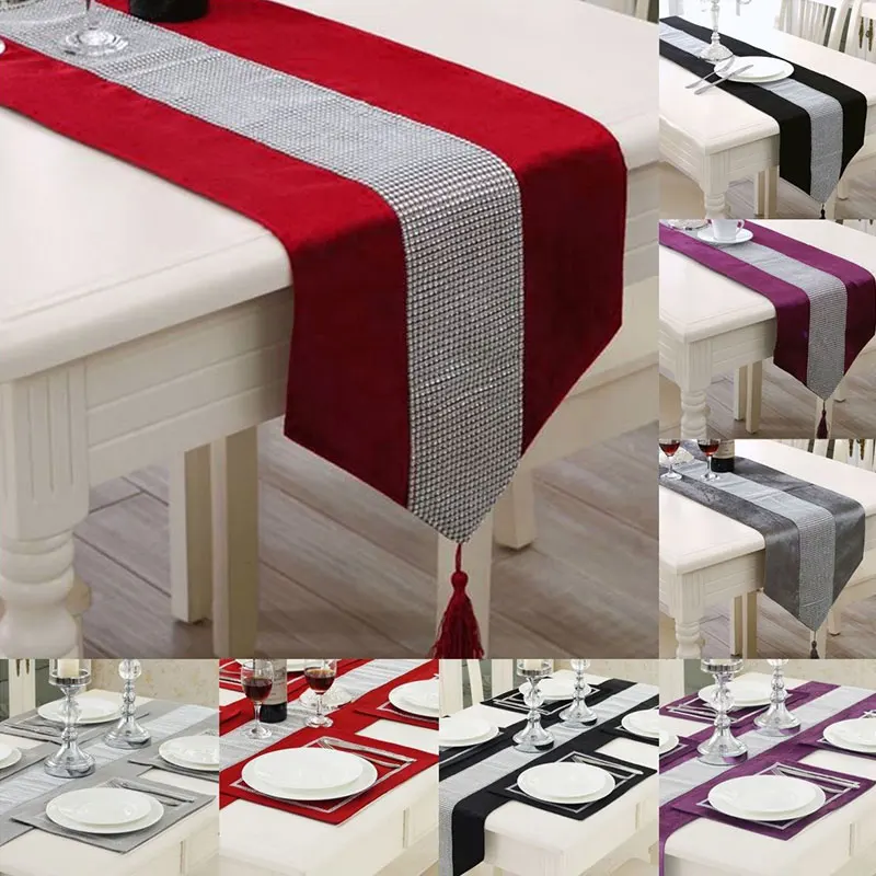 

Noble And Luxurious Table Cloth With Diamond Home Hotel Wedding Party Fashion Simple Modern Table Mat